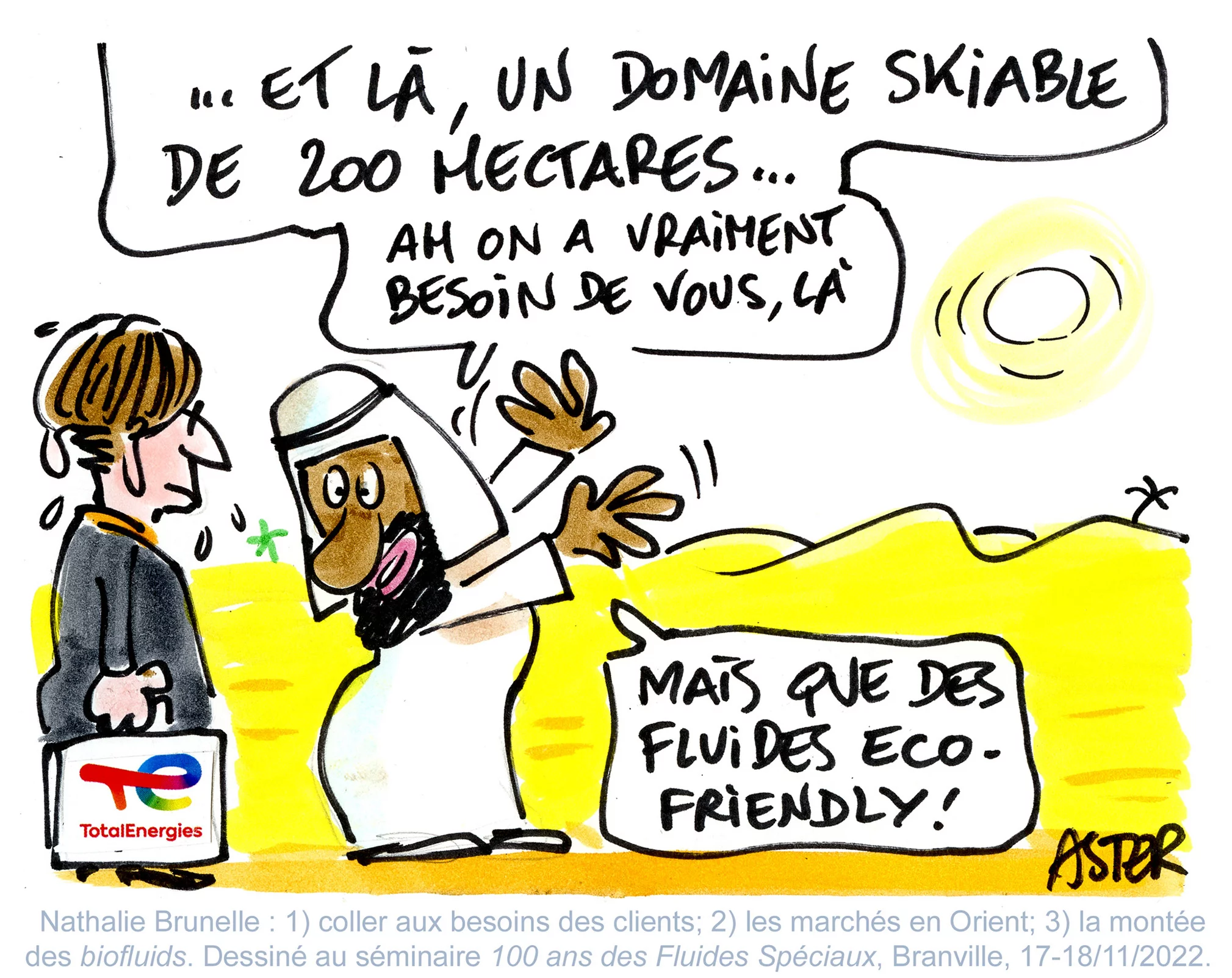 Illustration humoristique en direct lors d'une convention internationale