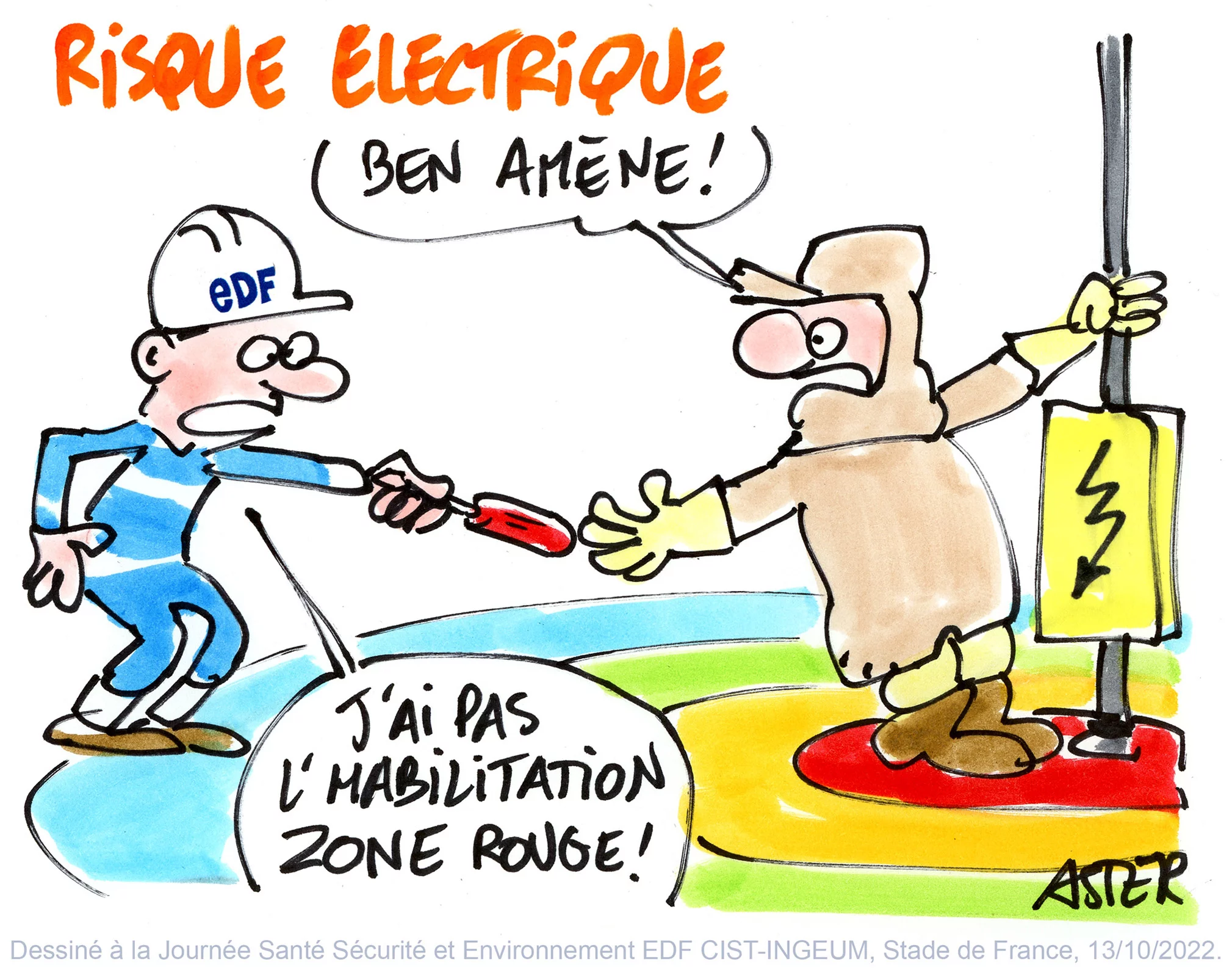 Dessin en direct pour illustrer les échanges lors d'un meeting d'entreprise EDF