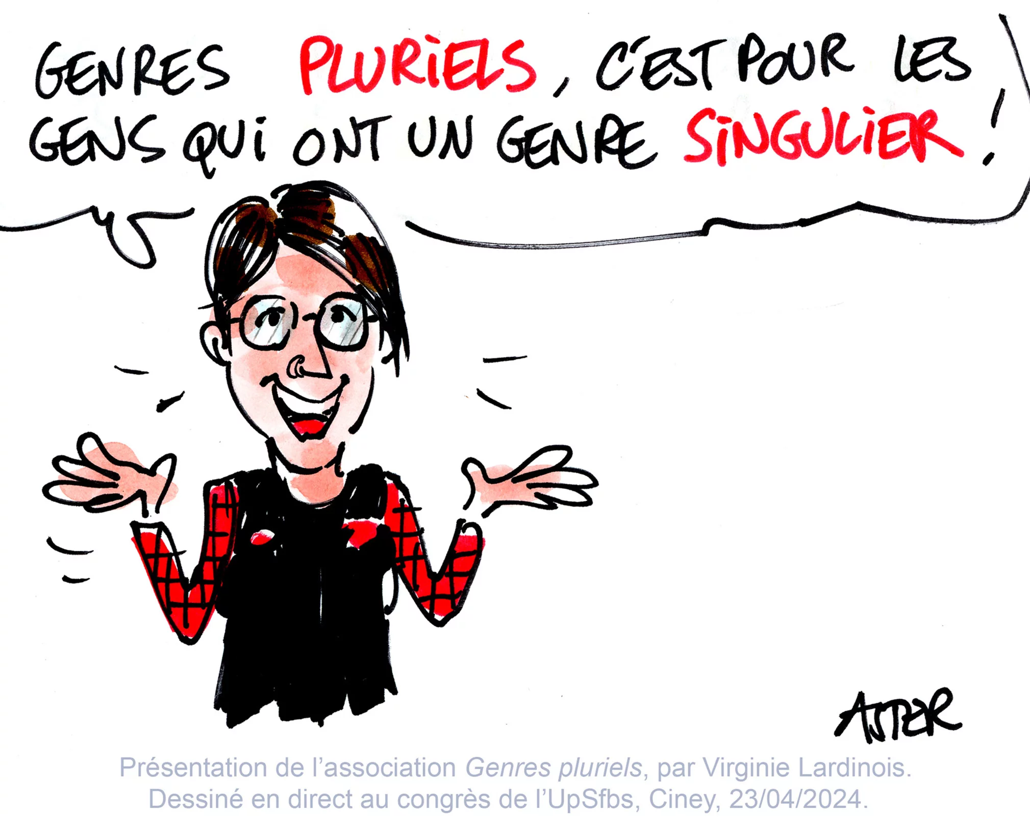 Caricature réalisée en live lors d'un événement organisé par une institution