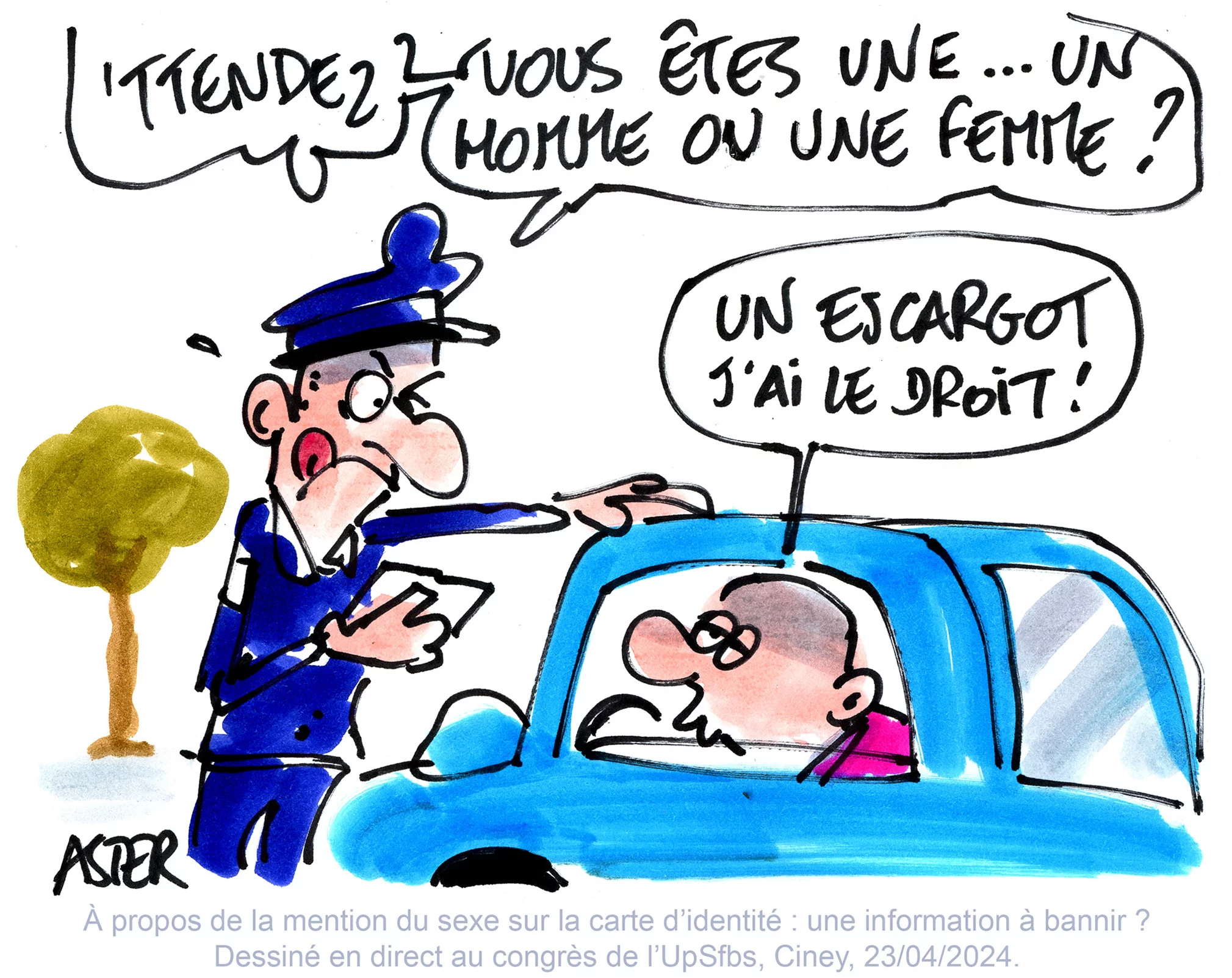 Croquis humoristique et caricature en direct lors d'un congrès professionnel