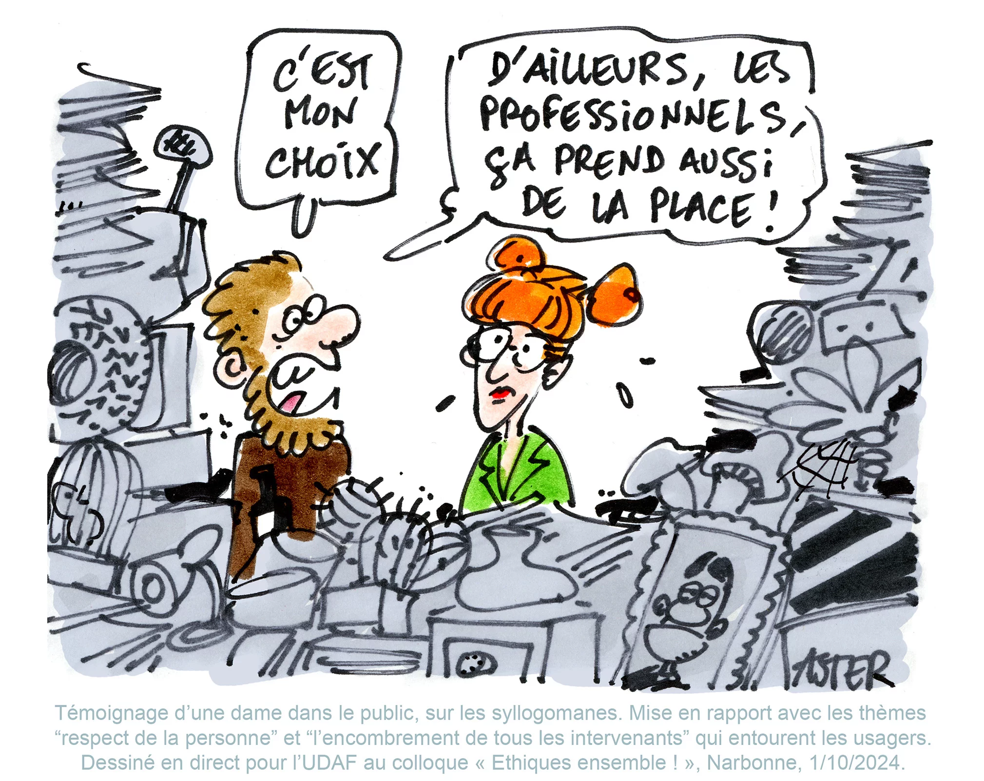 Dessin réalisé en direct lors d'un événement institutionnel