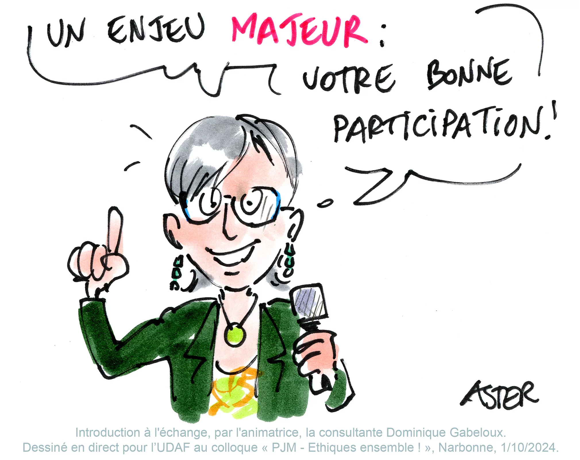 Dessin en direct réalisé au sein d'une institution pour illustrer les échanges