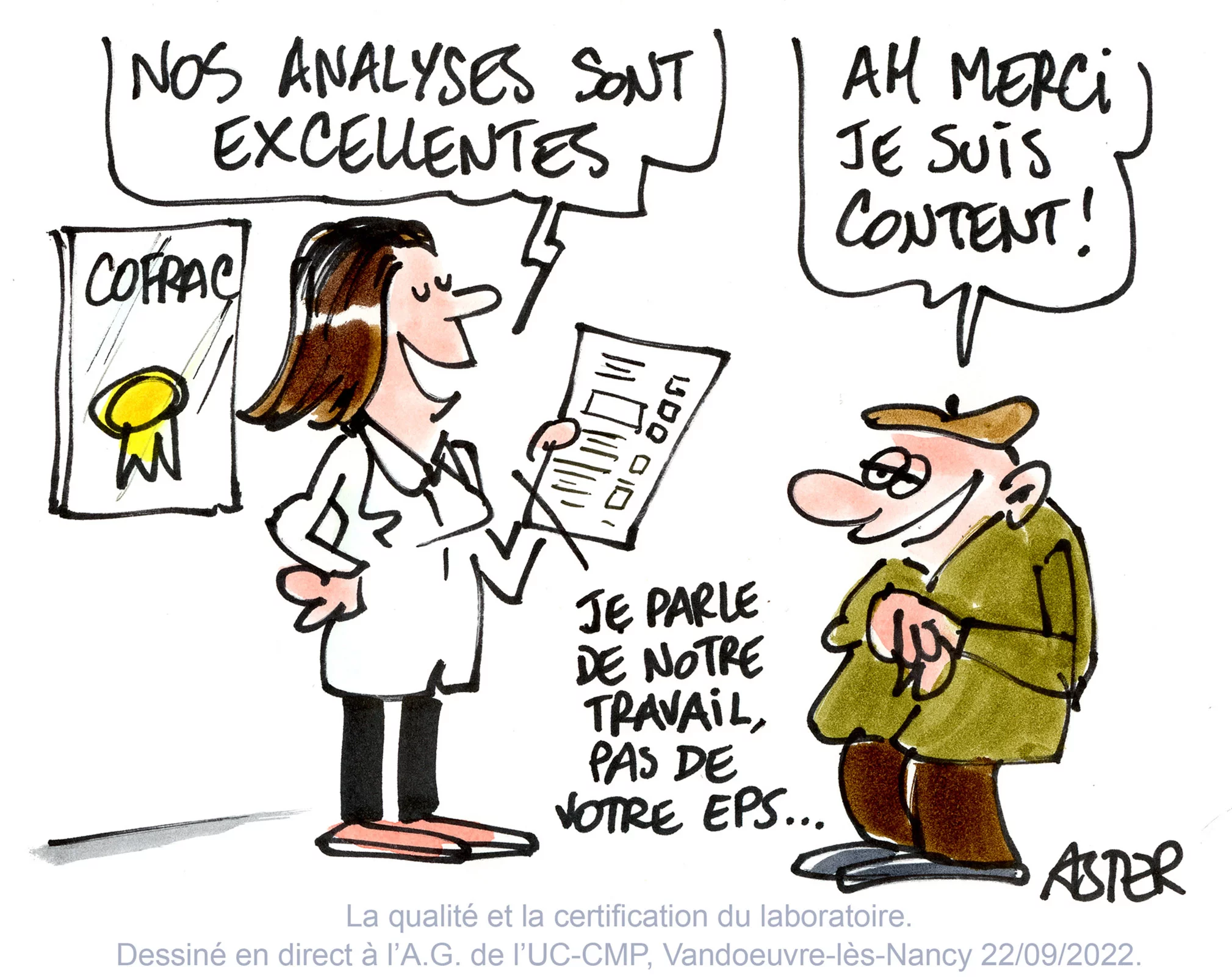 Dessin réalisé en direct pour illustrer les échanges lors d'un meeting professionnel