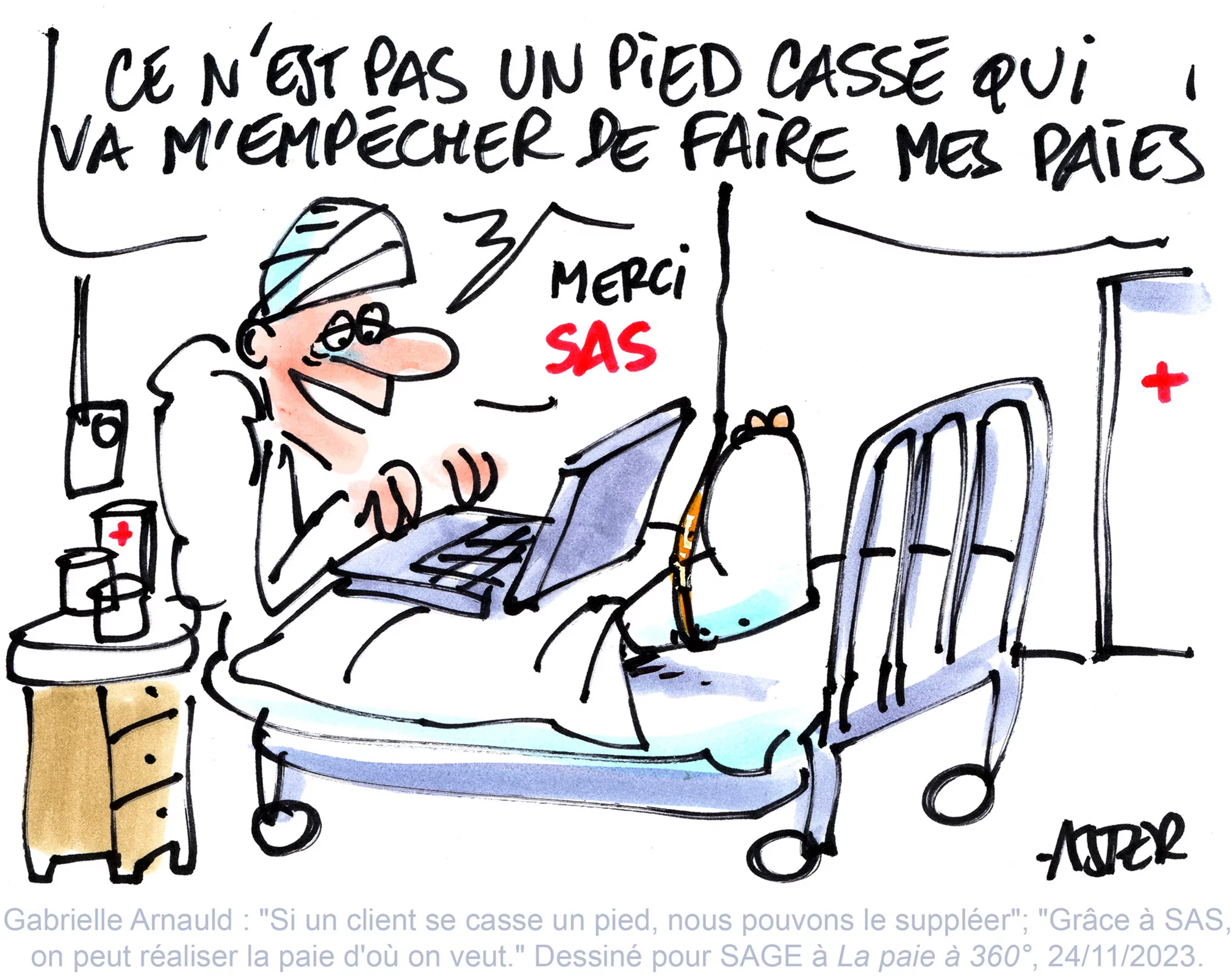 Animation de dessin et caricature en direct pendant un événement d'entreprise dédié à la paie