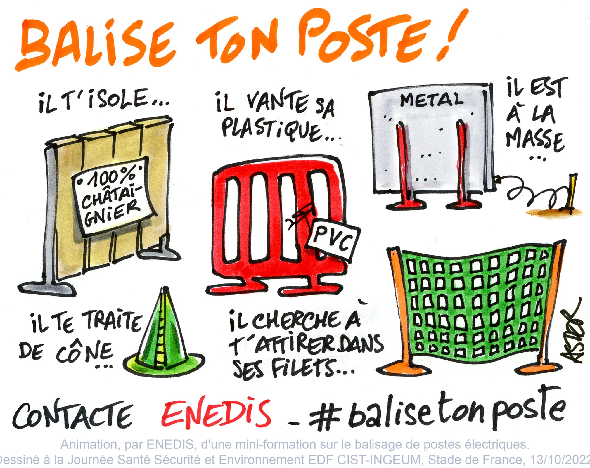 Dessin en direct pour rythmer les présentations lors d'un congrès d'entreprise EDF