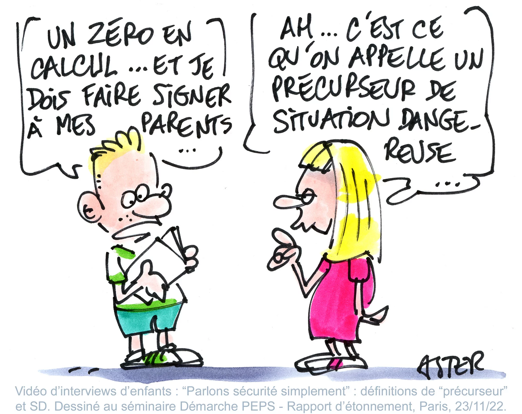 Illustration humoristique sur le vif pour sensibiliser aux situations dangereuses en entreprise
